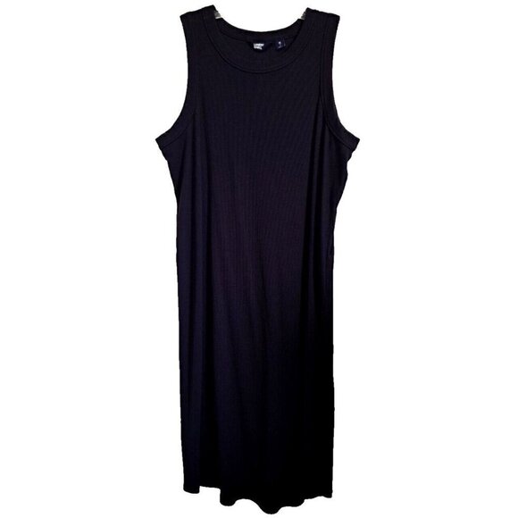 Lands' End Dresses & Skirts - Lands' End Women's XL Black Sleeveless Tank Dress Ribbed Knit NEW - NO TAGS